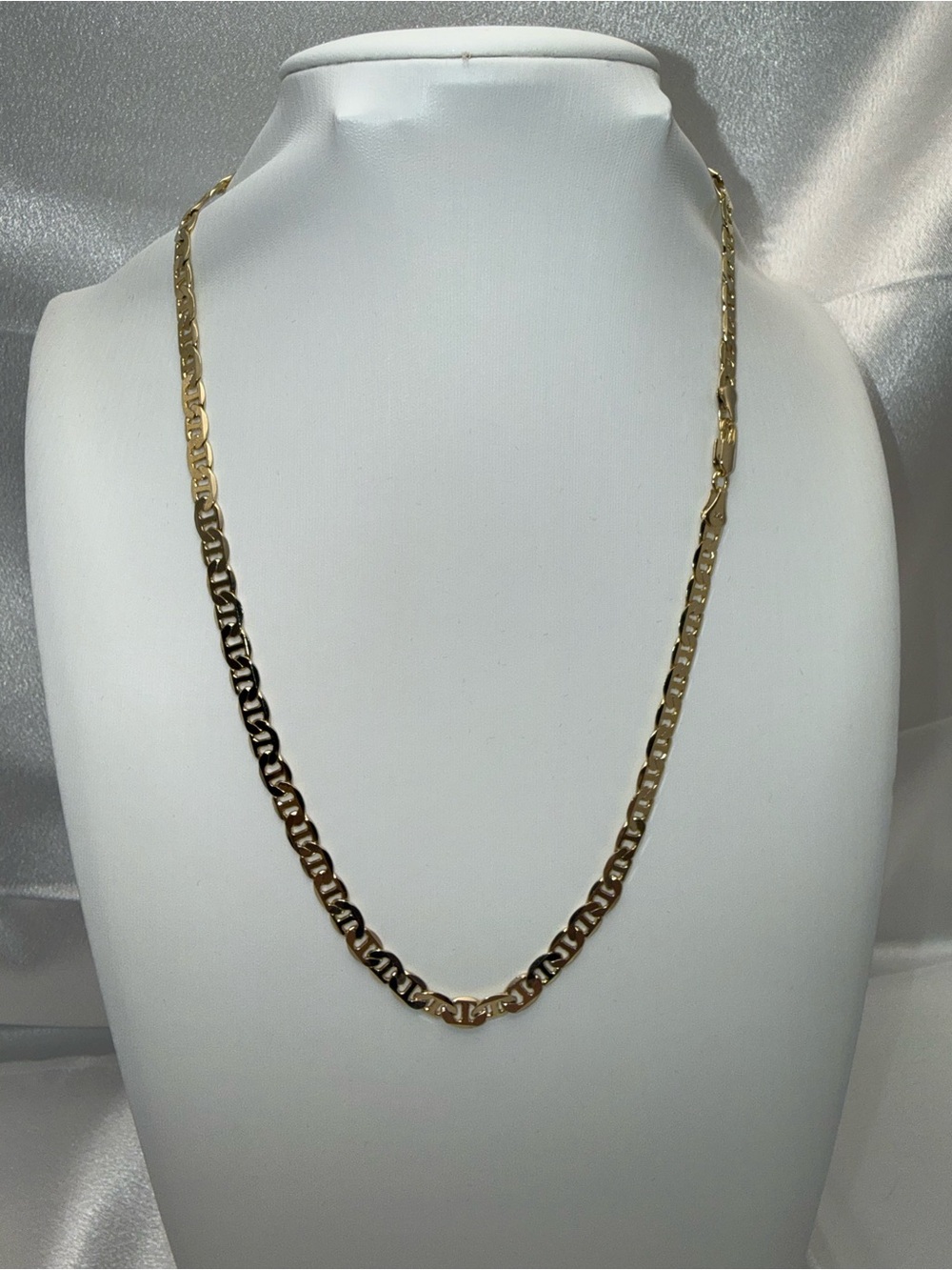 20” 18K Gold Dipped Mariner Link Necklace – 4.6mm – 14K Stamped